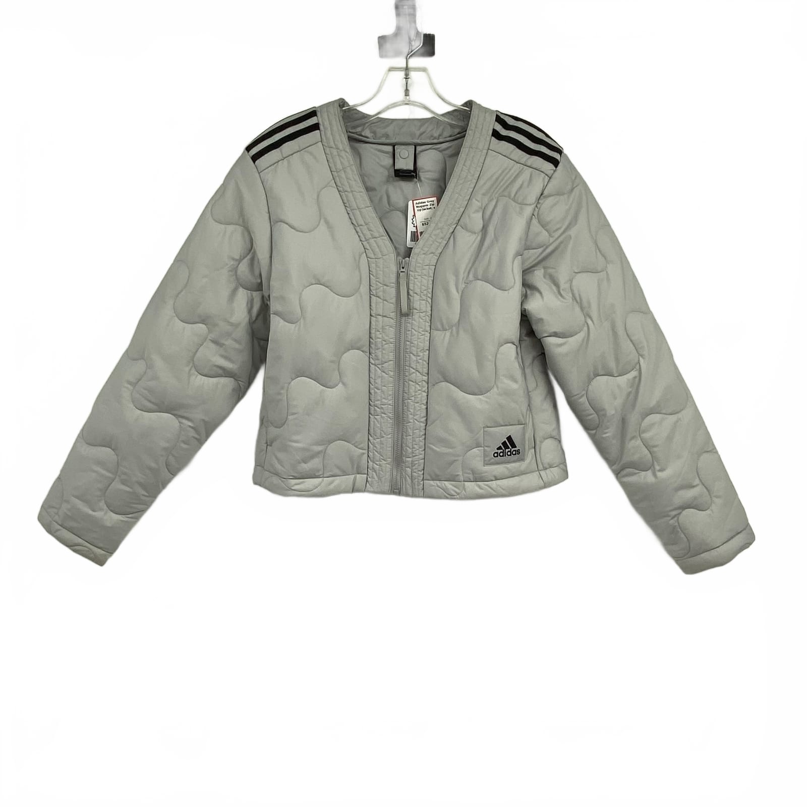 Adidas Gray Zip Up Puffer Jacket | Women’s Size S Regular